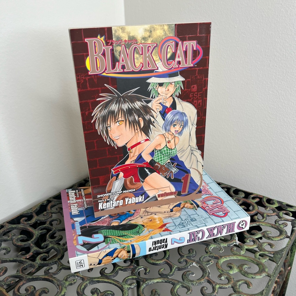 SHONEN JUMP Black Cat by Kentaro Yabuki Volumes 1 & 2 Action Manga